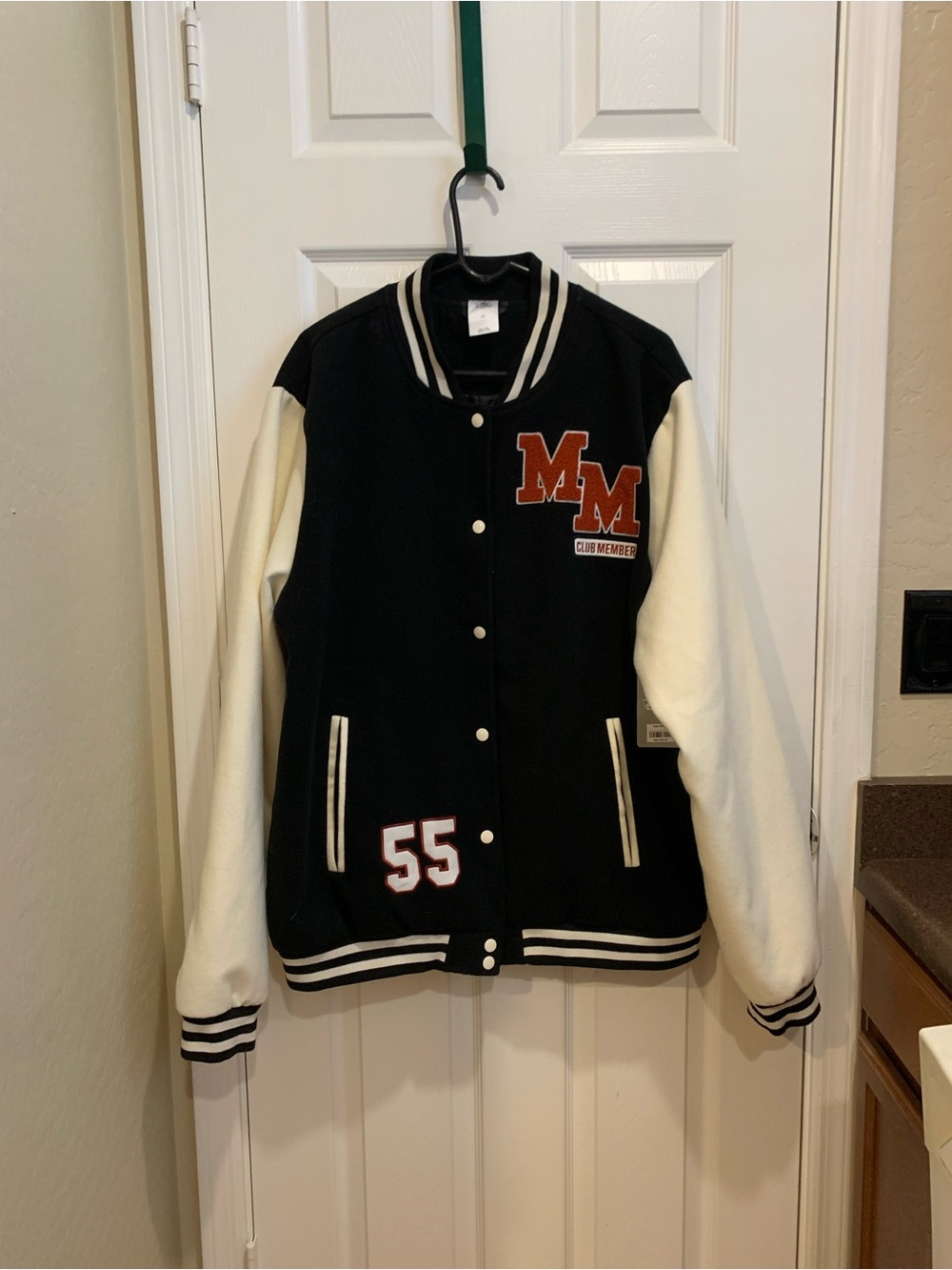 Disney Black & Cream Letterman Jacket with 'MM' Patch
